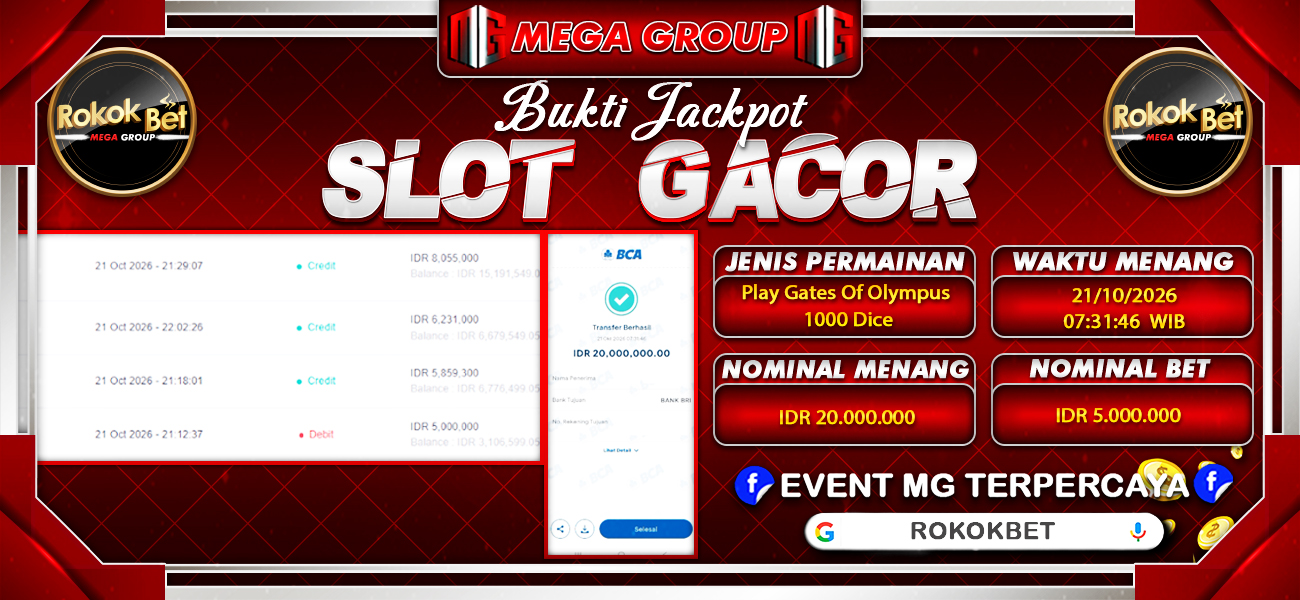 Bukti JP situs Rokokbet hari Rabu, 21 Oktober 2026